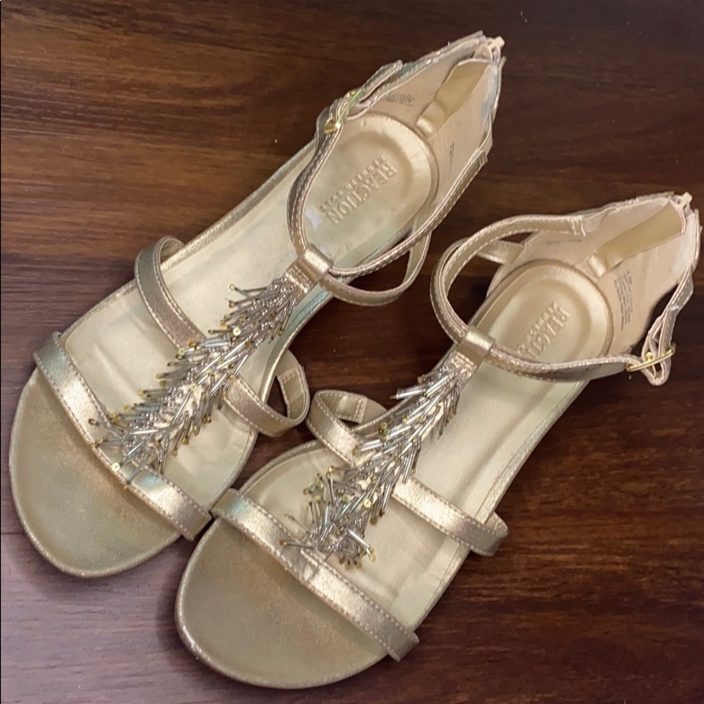 Gold Half Inch Flat Sandals